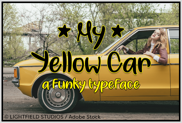 My Yellow Car Font: Whimsical Handlettering for Crafts